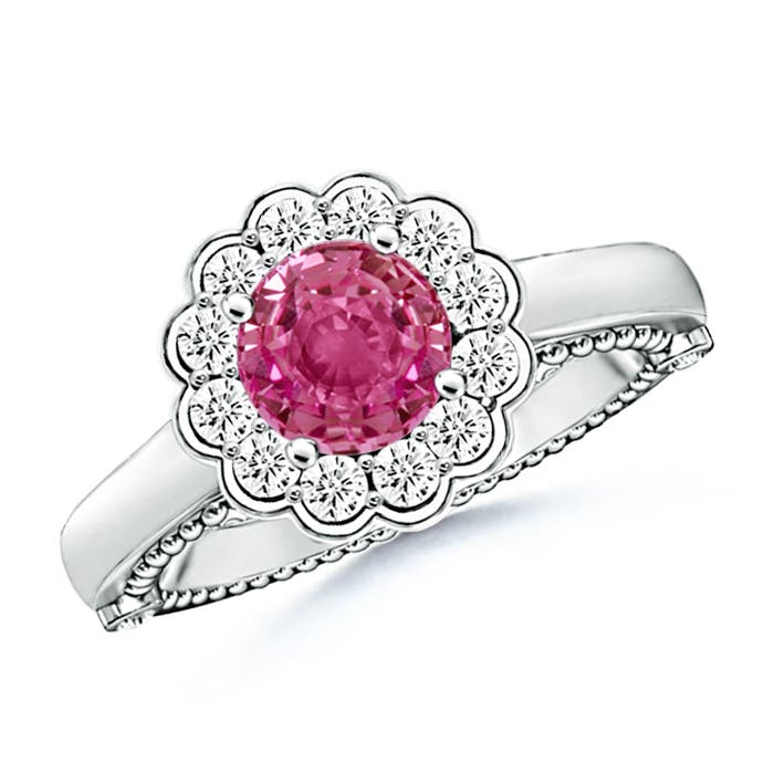 AAAA - Pink Sapphire / 1.73 CT / 14 KT White Gold