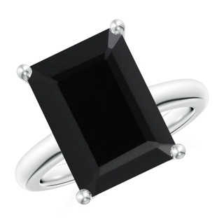14x10mm AAA Prong-Set Rectangular Black Onyx Cocktail Ring in 9K White Gold