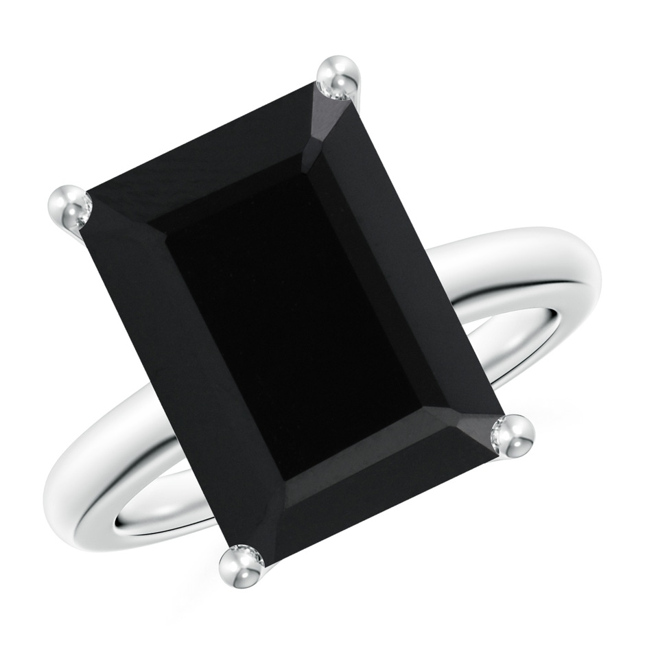 14x10mm AAA Prong-Set Rectangular Black Onyx Cocktail Ring in White Gold 