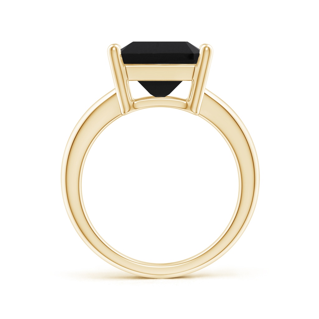14x10mm AAA Prong-Set Rectangular Black Onyx Cocktail Ring in Yellow Gold Side-1