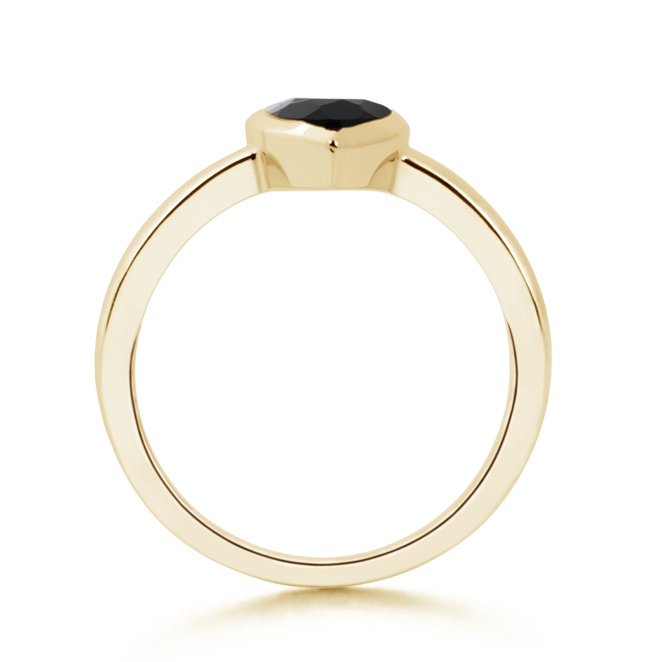 10x6mm AAA Bezel-Set Pear Black Onyx Solitaire Ring in Yellow Gold product image