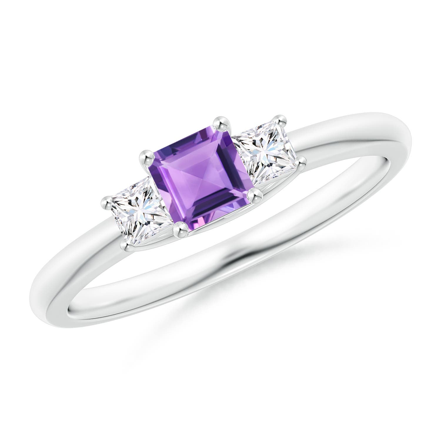 A - Amethyst / 0.53 CT / 14 KT White Gold