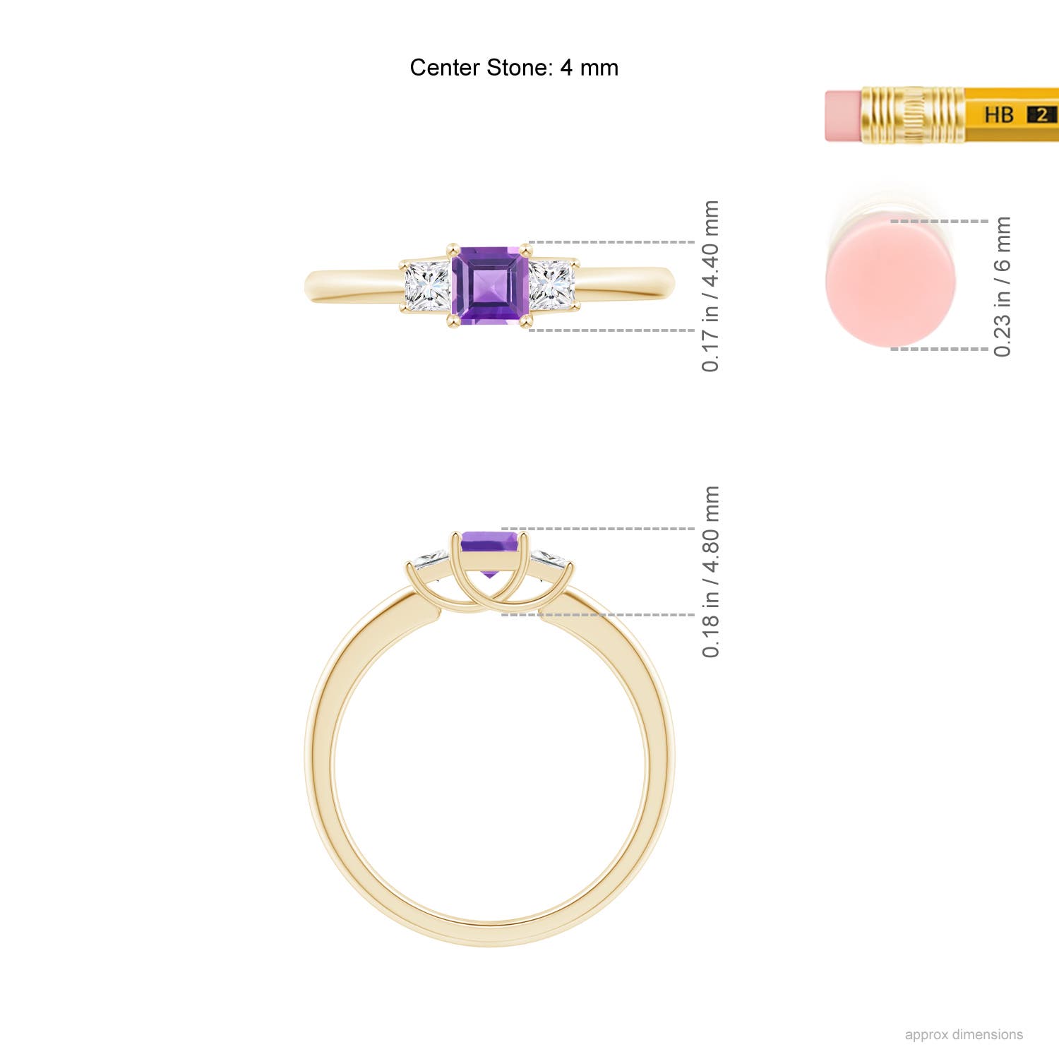 AA - Amethyst / 0.53 CT / 14 KT Yellow Gold