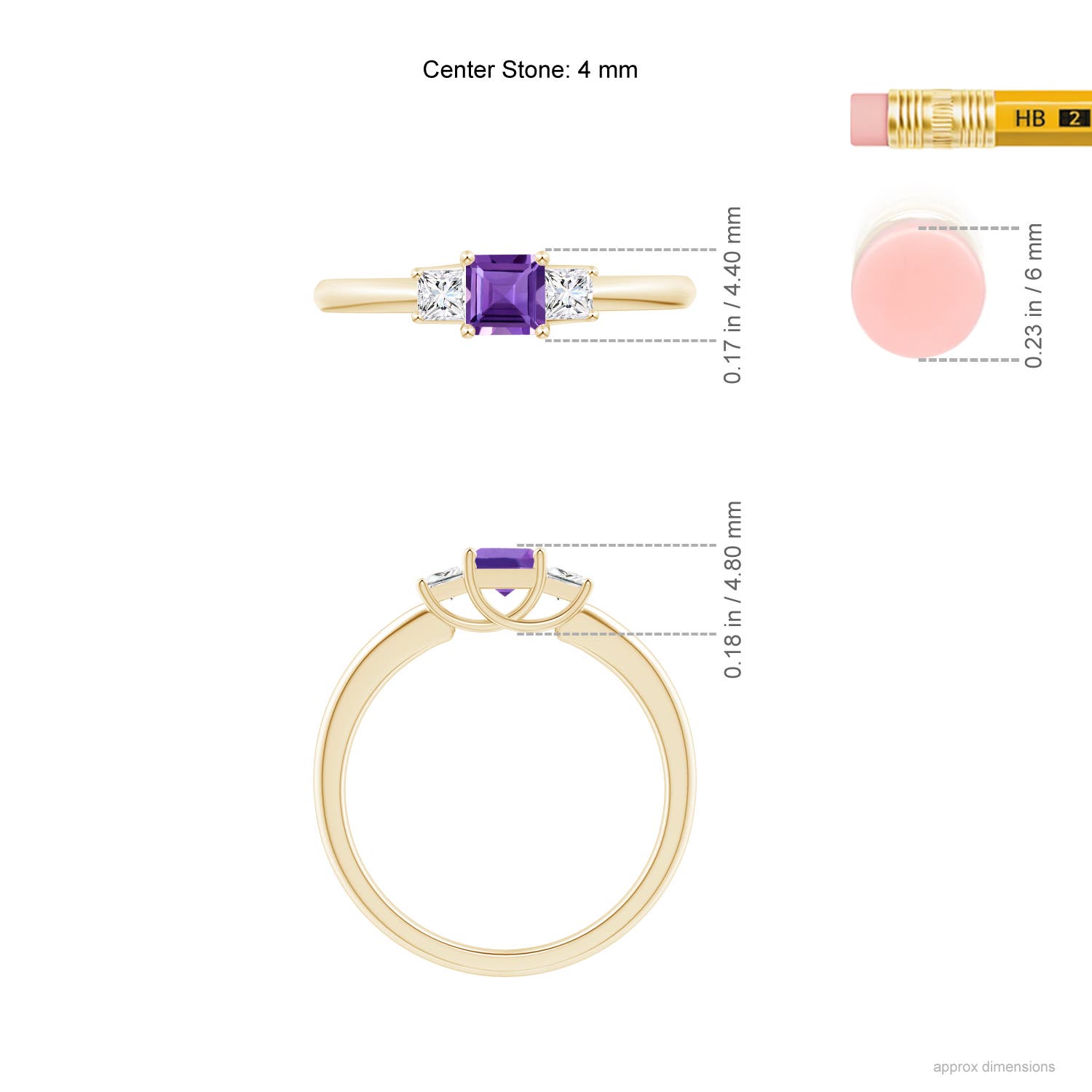 AAA - Amethyst / 0.53 CT / 14 KT Yellow Gold