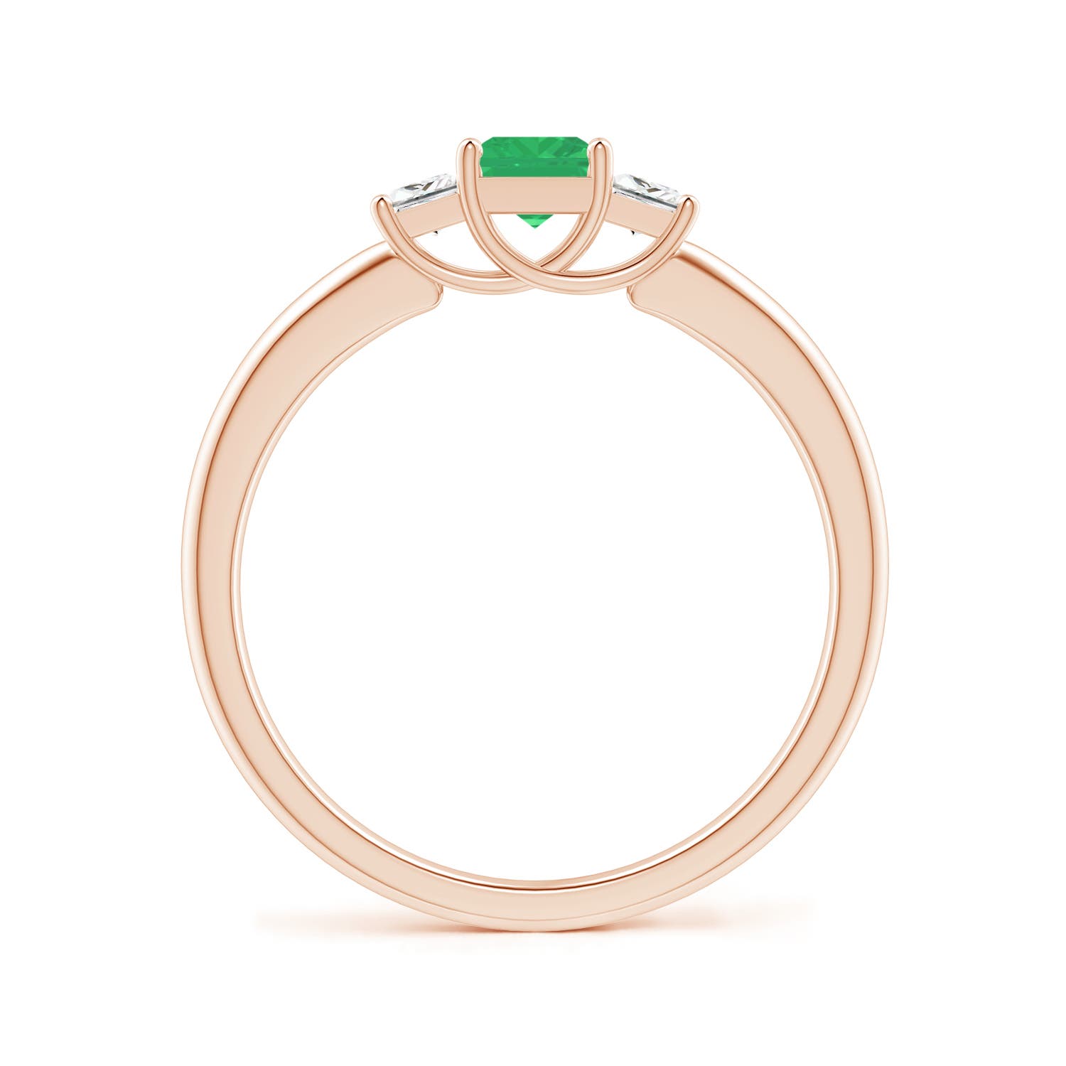 A - Emerald / 0.5 CT / 14 KT Rose Gold