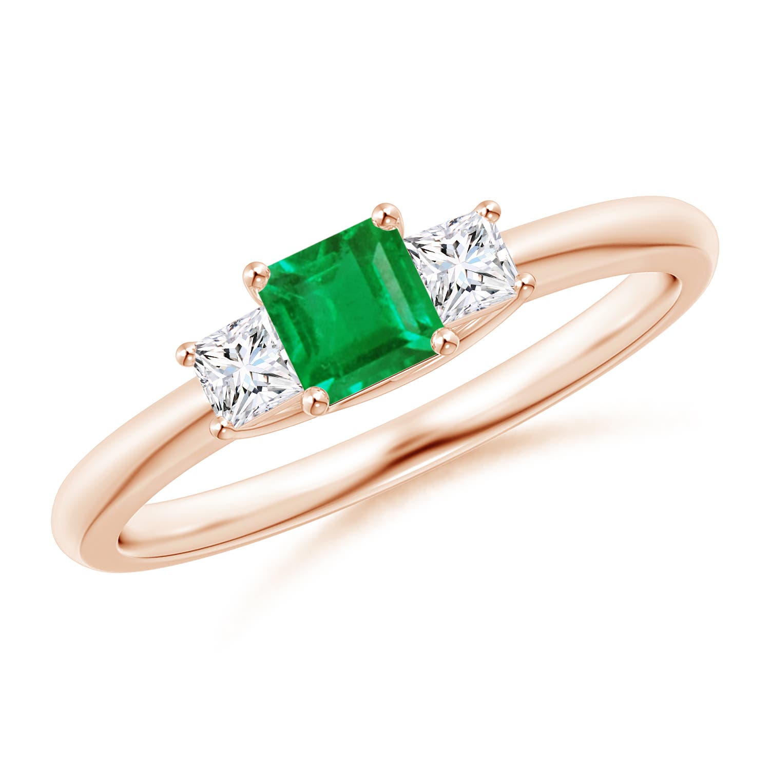 AA - Emerald / 0.5 CT / 14 KT Rose Gold