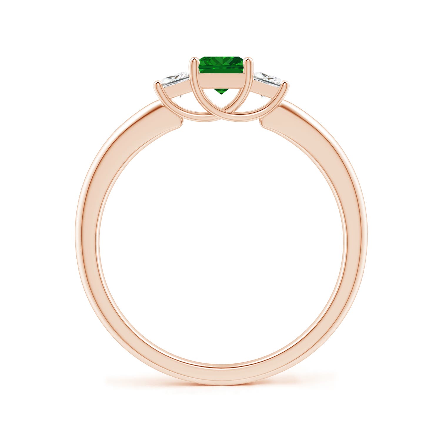 AAAA - Emerald / 0.5 CT / 14 KT Rose Gold