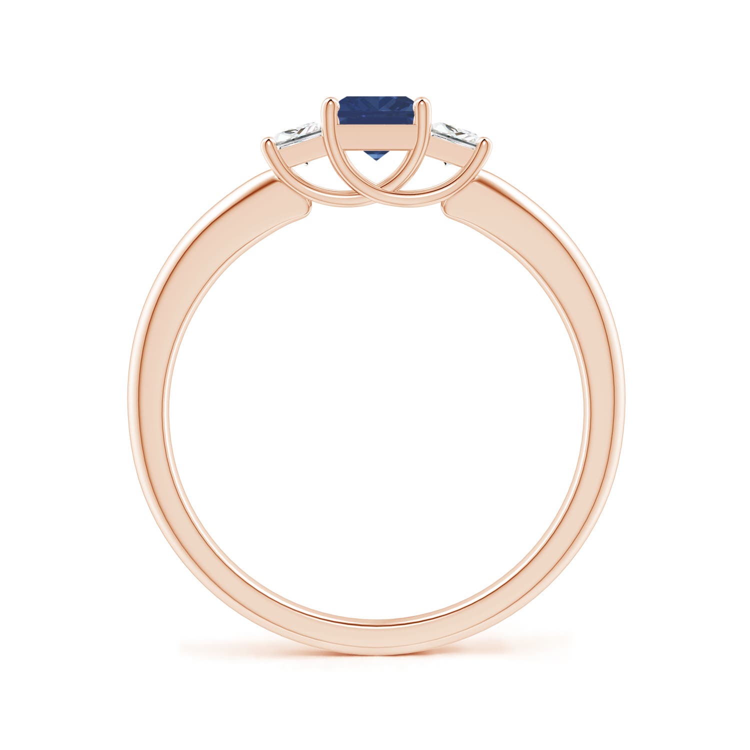 A - Blue Sapphire / 0.6 CT / 14 KT Rose Gold