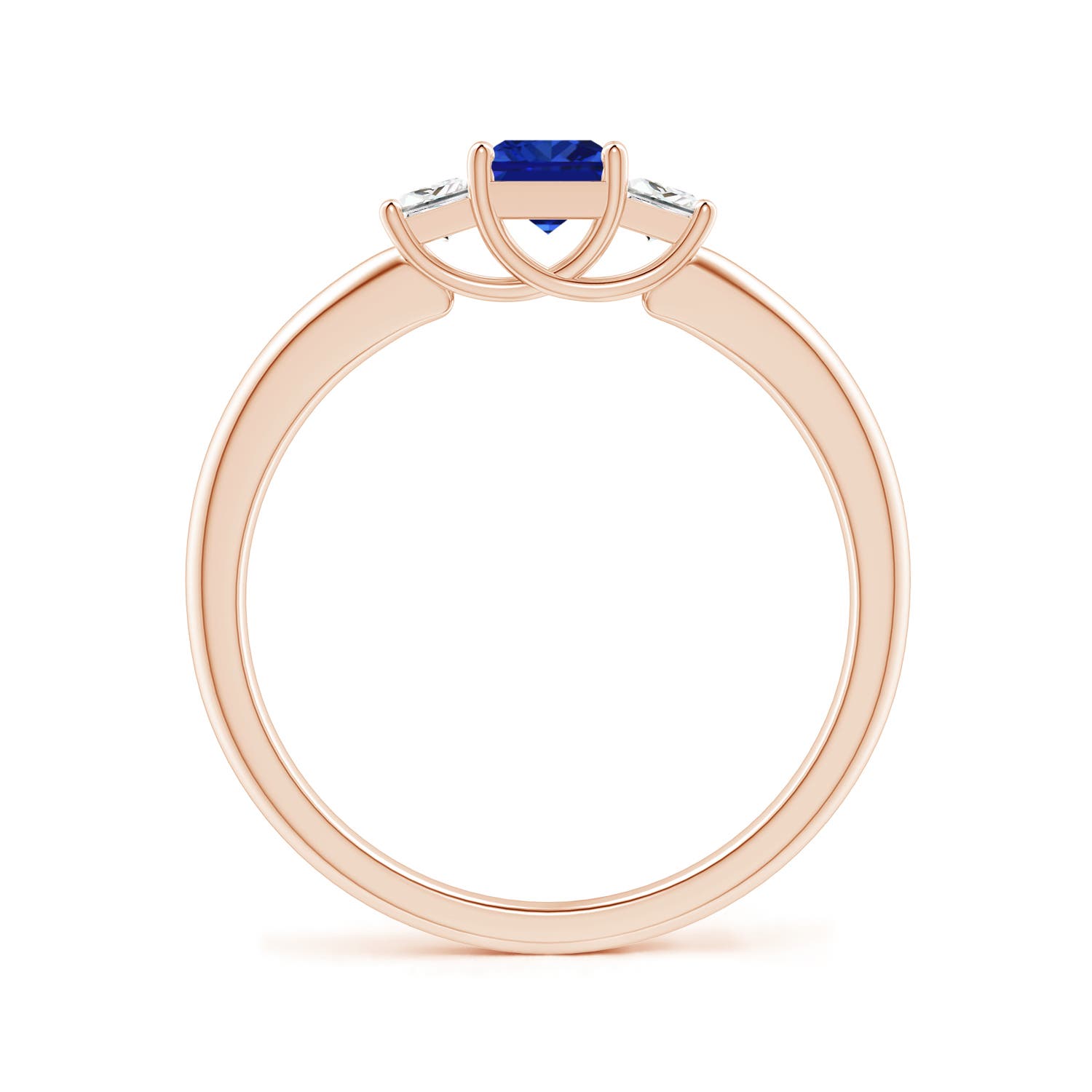 AAAA - Blue Sapphire / 0.6 CT / 14 KT Rose Gold