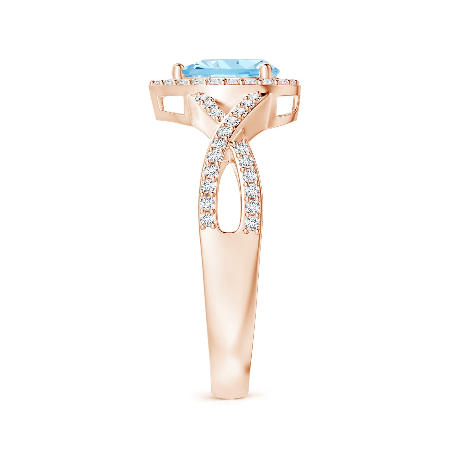 AAA - Aquamarine / 0.6 CT / 14 KT Rose Gold