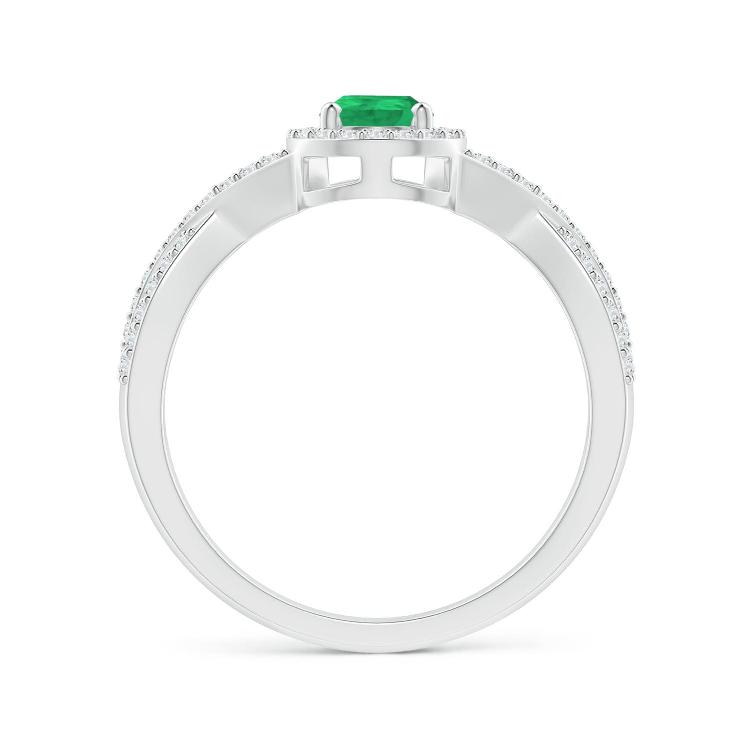 A - Emerald / 0.65 CT / 14 KT White Gold