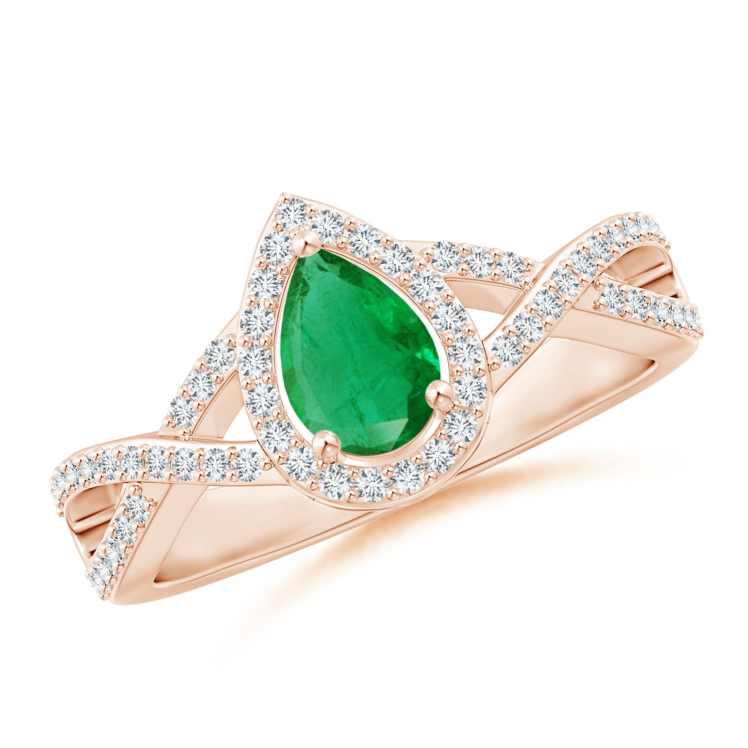 AA - Emerald / 0.65 CT / 14 KT Rose Gold
