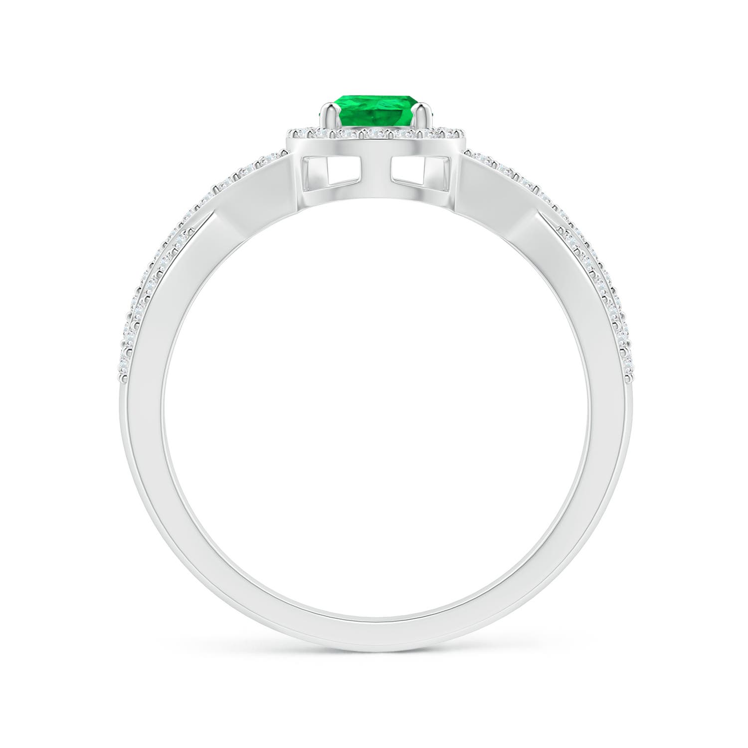 AAA - Emerald / 0.65 CT / 14 KT White Gold