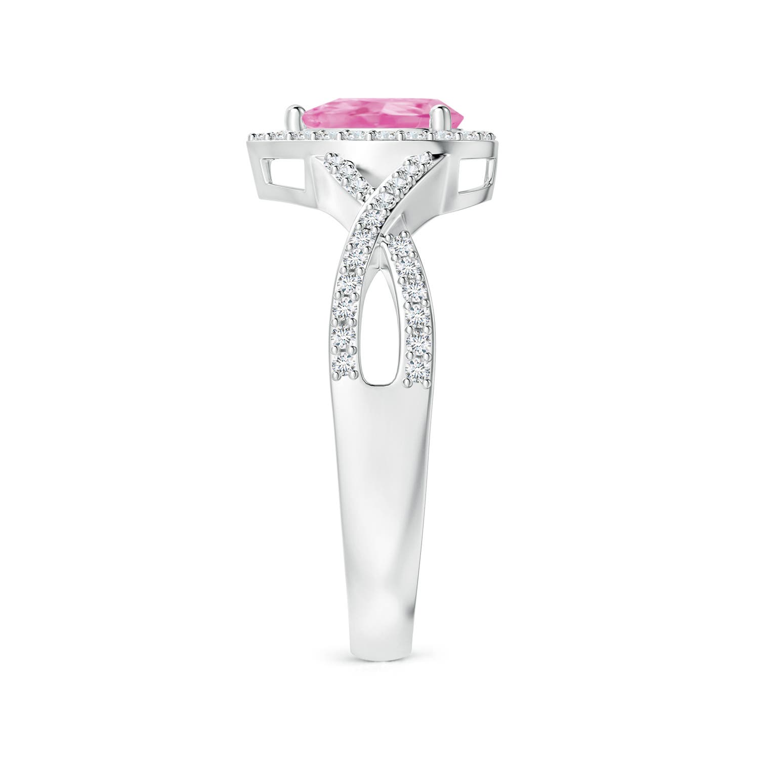 A - Pink Sapphire / 0.75 CT / 14 KT White Gold