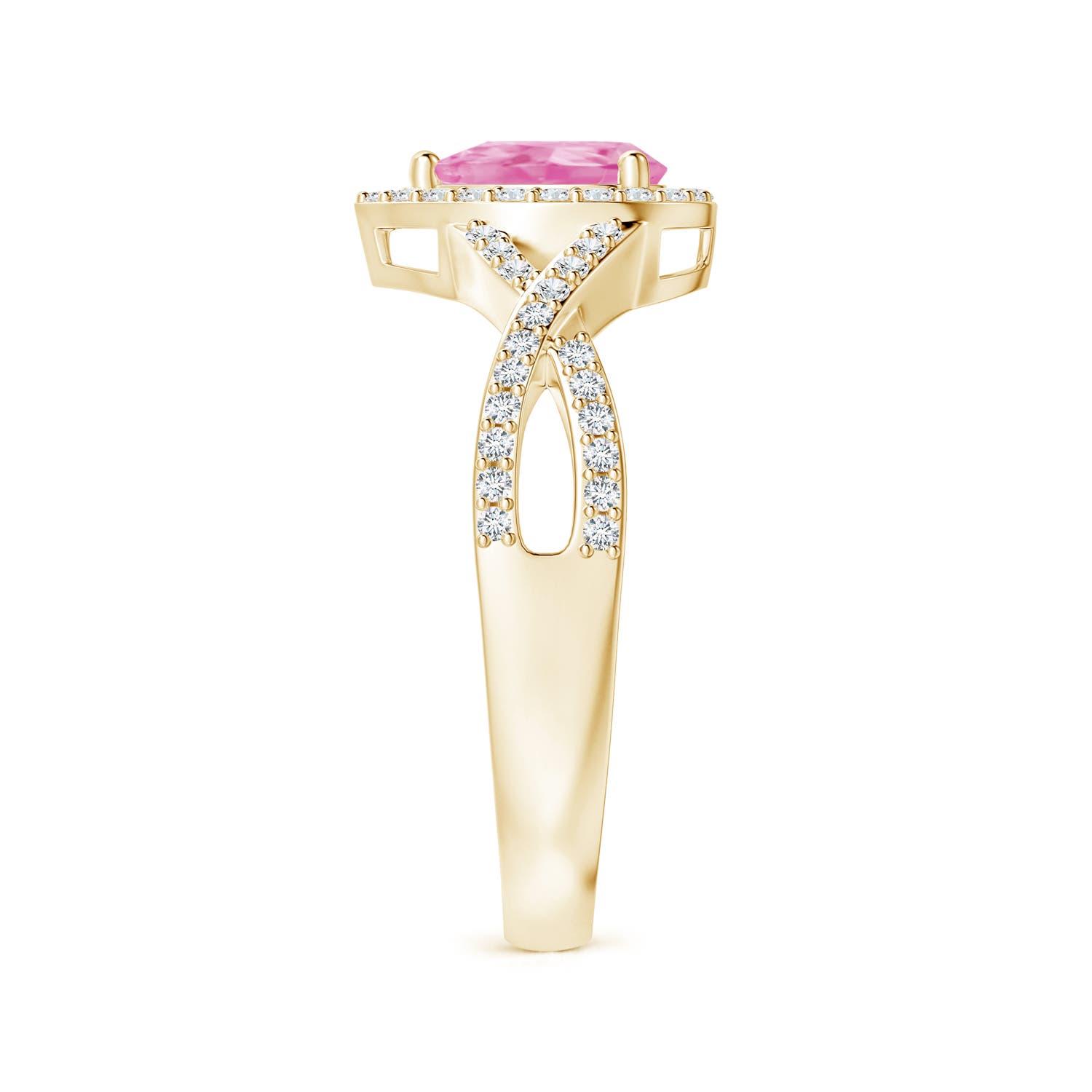 A - Pink Sapphire / 0.75 CT / 14 KT Yellow Gold