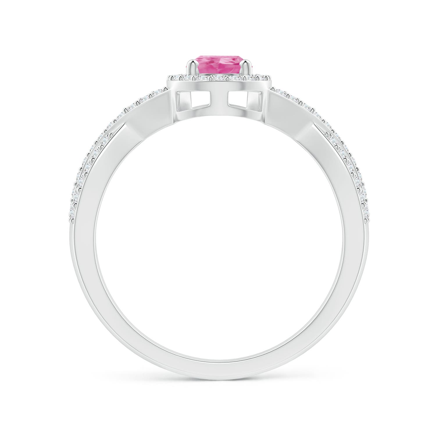 AA - Pink Sapphire / 0.75 CT / 14 KT White Gold