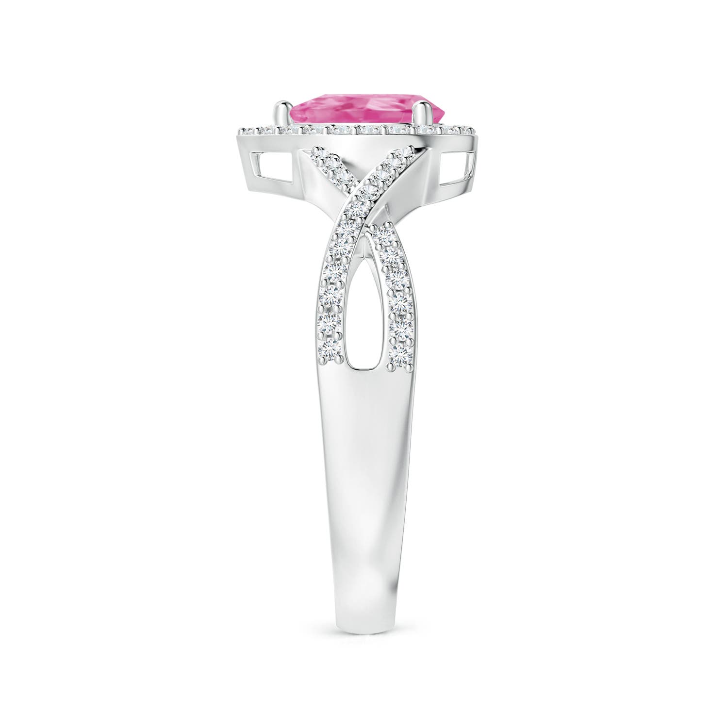 AA - Pink Sapphire / 0.75 CT / 14 KT White Gold