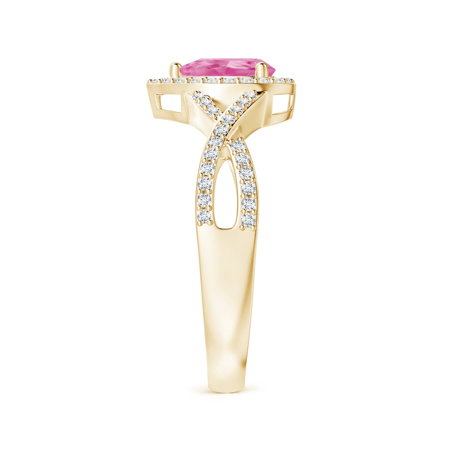 AA - Pink Sapphire / 0.75 CT / 14 KT Yellow Gold