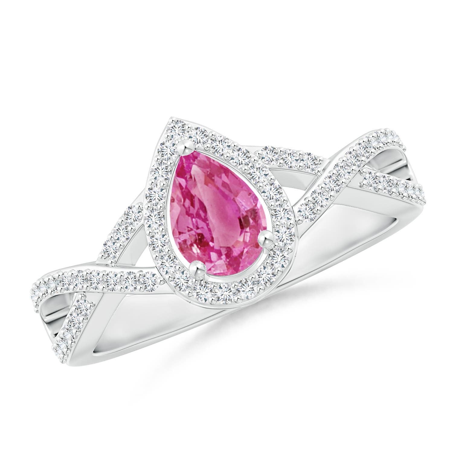 AAA - Pink Sapphire / 0.75 CT / 14 KT White Gold