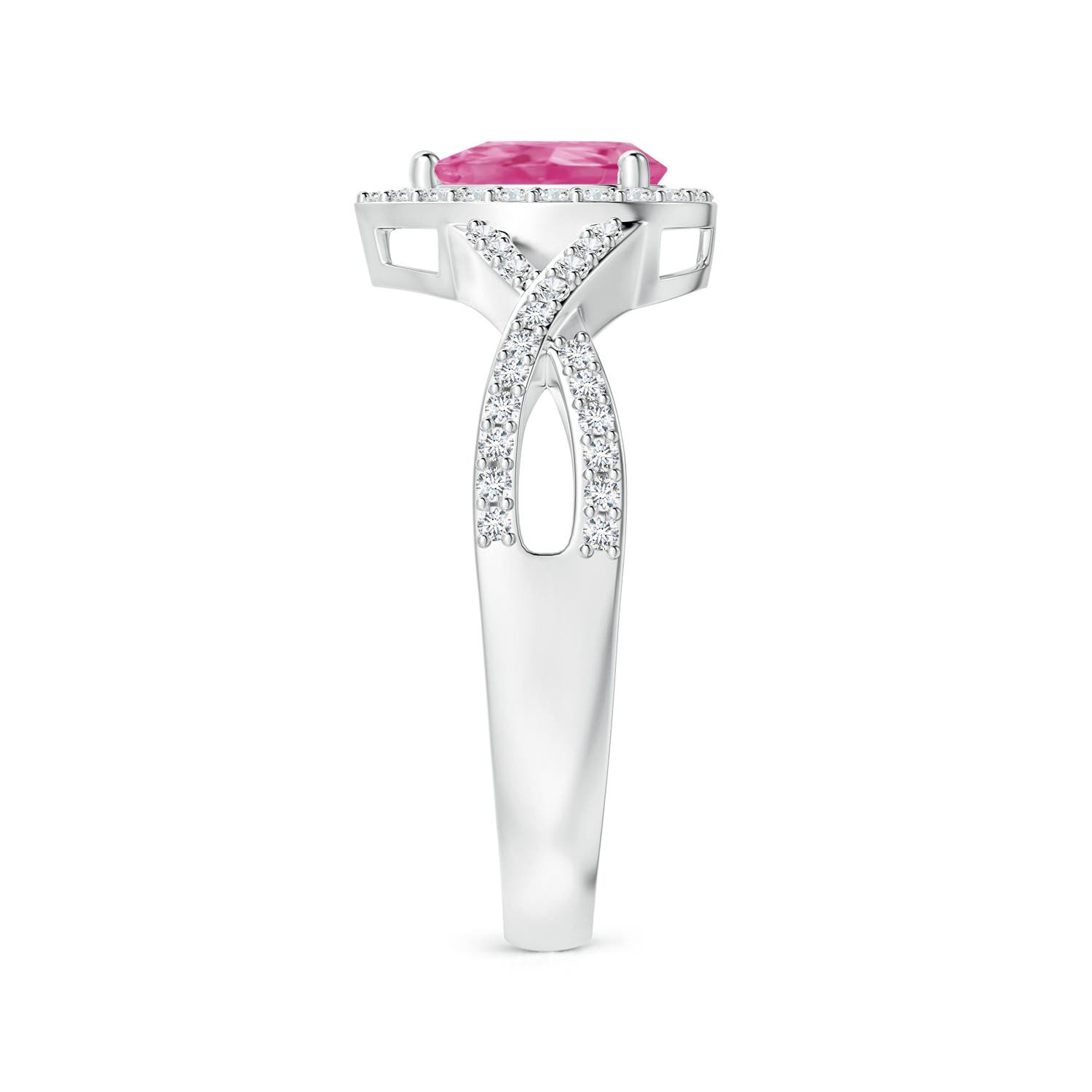 AAA - Pink Sapphire / 0.75 CT / 14 KT White Gold