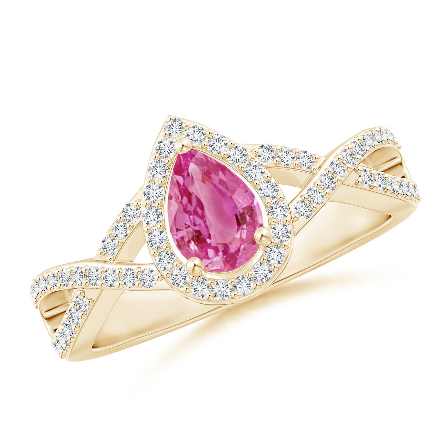 AAA - Pink Sapphire / 0.75 CT / 14 KT Yellow Gold