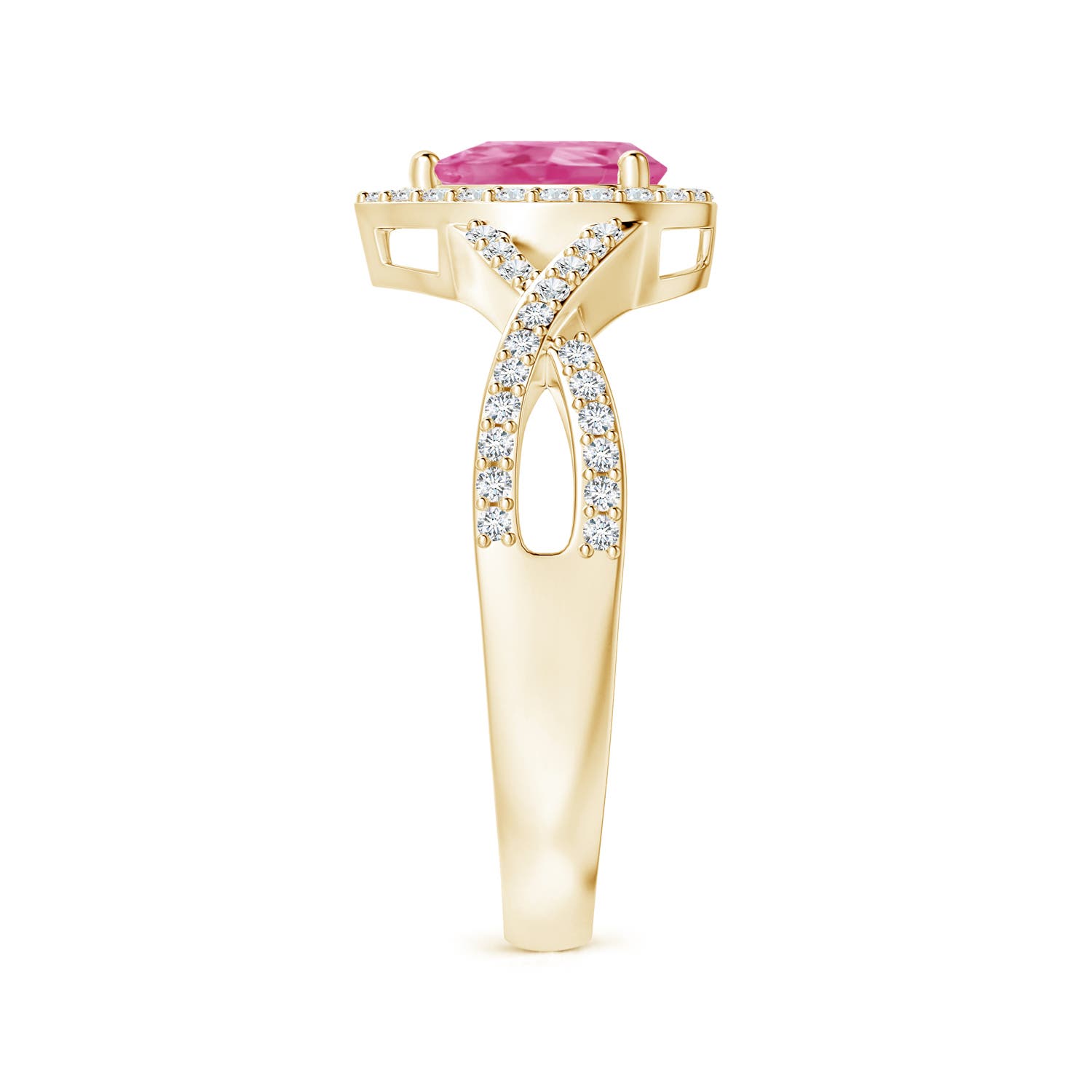 AAA - Pink Sapphire / 0.75 CT / 14 KT Yellow Gold