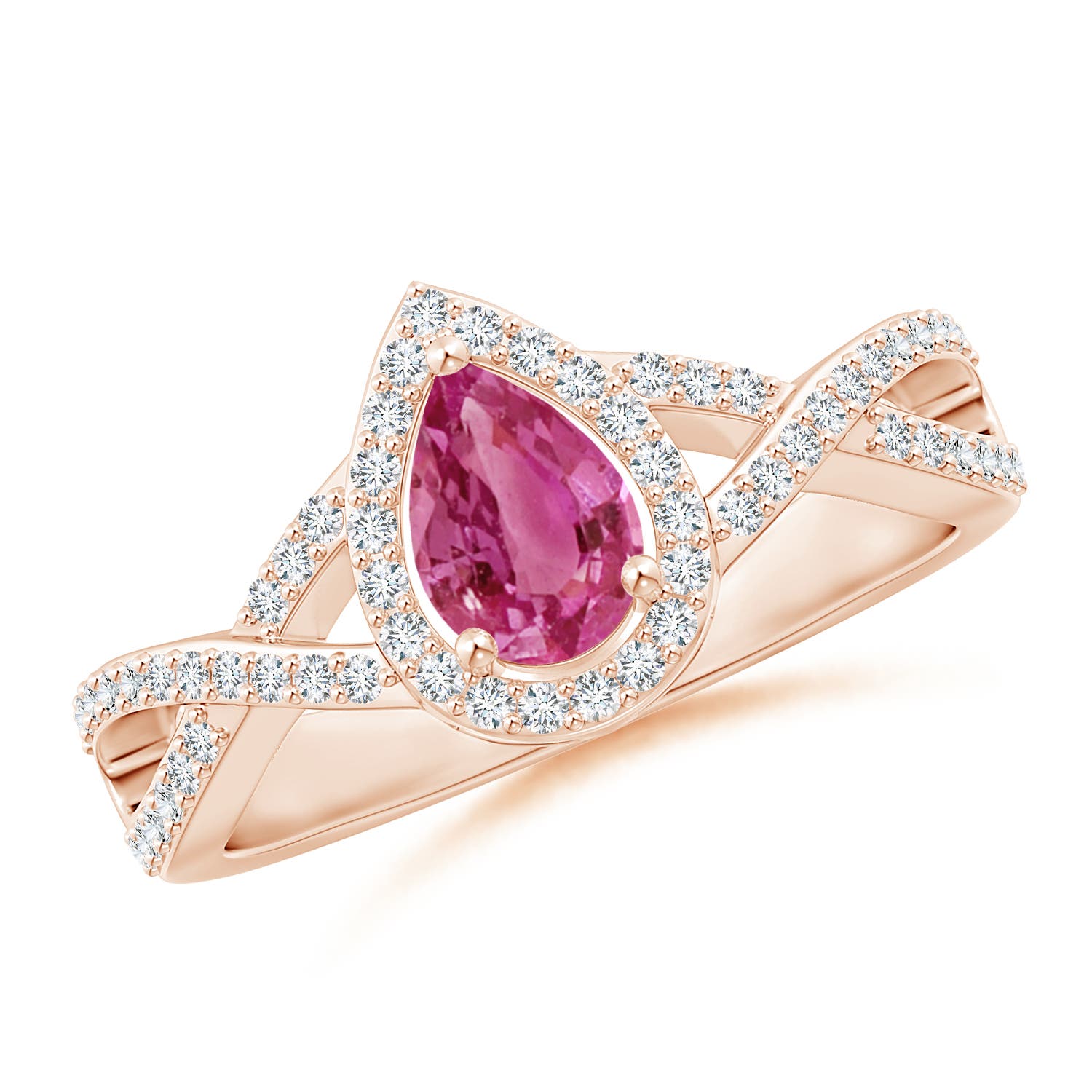 AAAA - Pink Sapphire / 0.75 CT / 14 KT Rose Gold