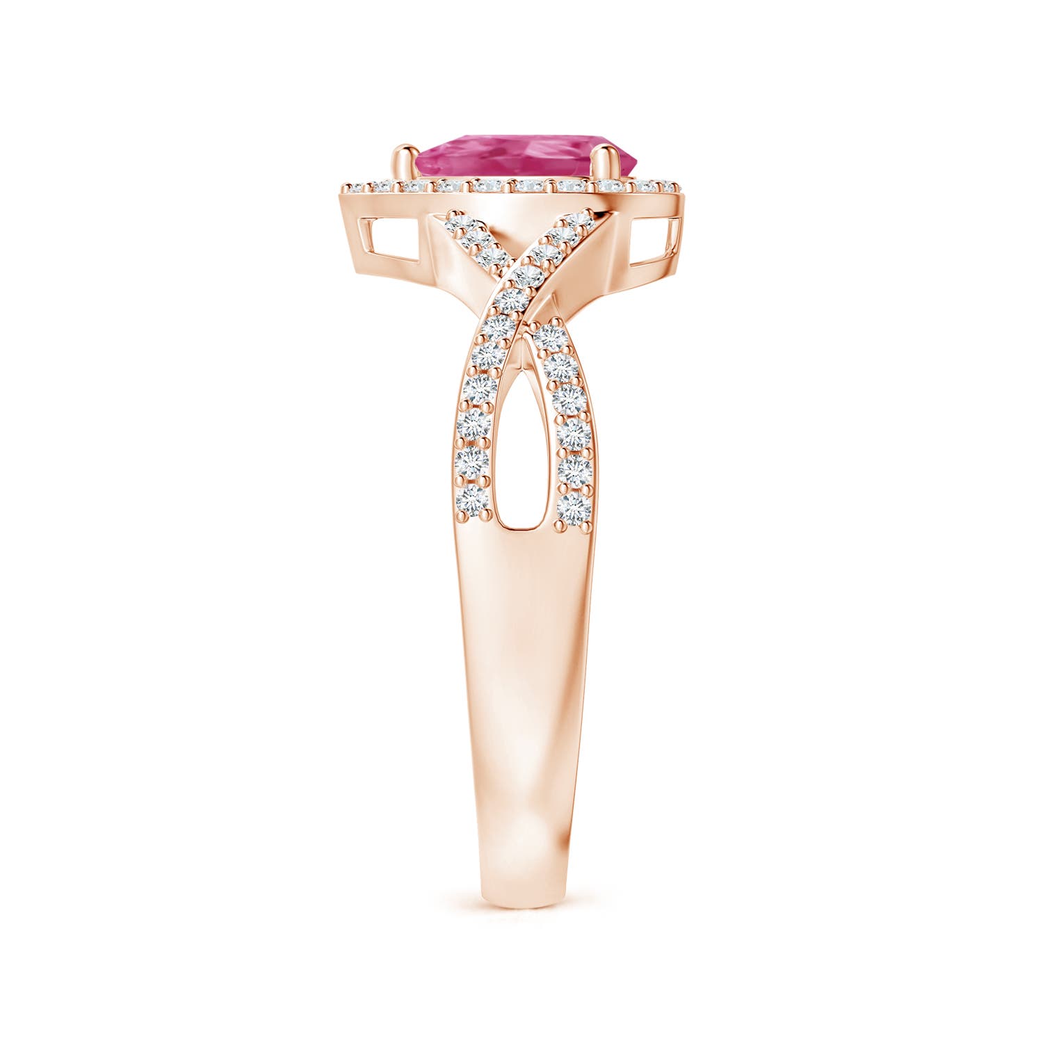 AAAA - Pink Sapphire / 0.75 CT / 14 KT Rose Gold