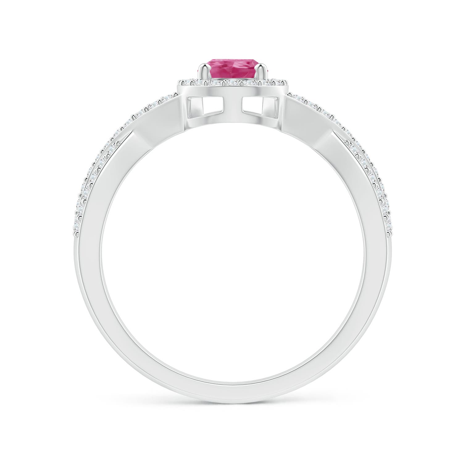 AAAA - Pink Sapphire / 0.75 CT / 14 KT White Gold