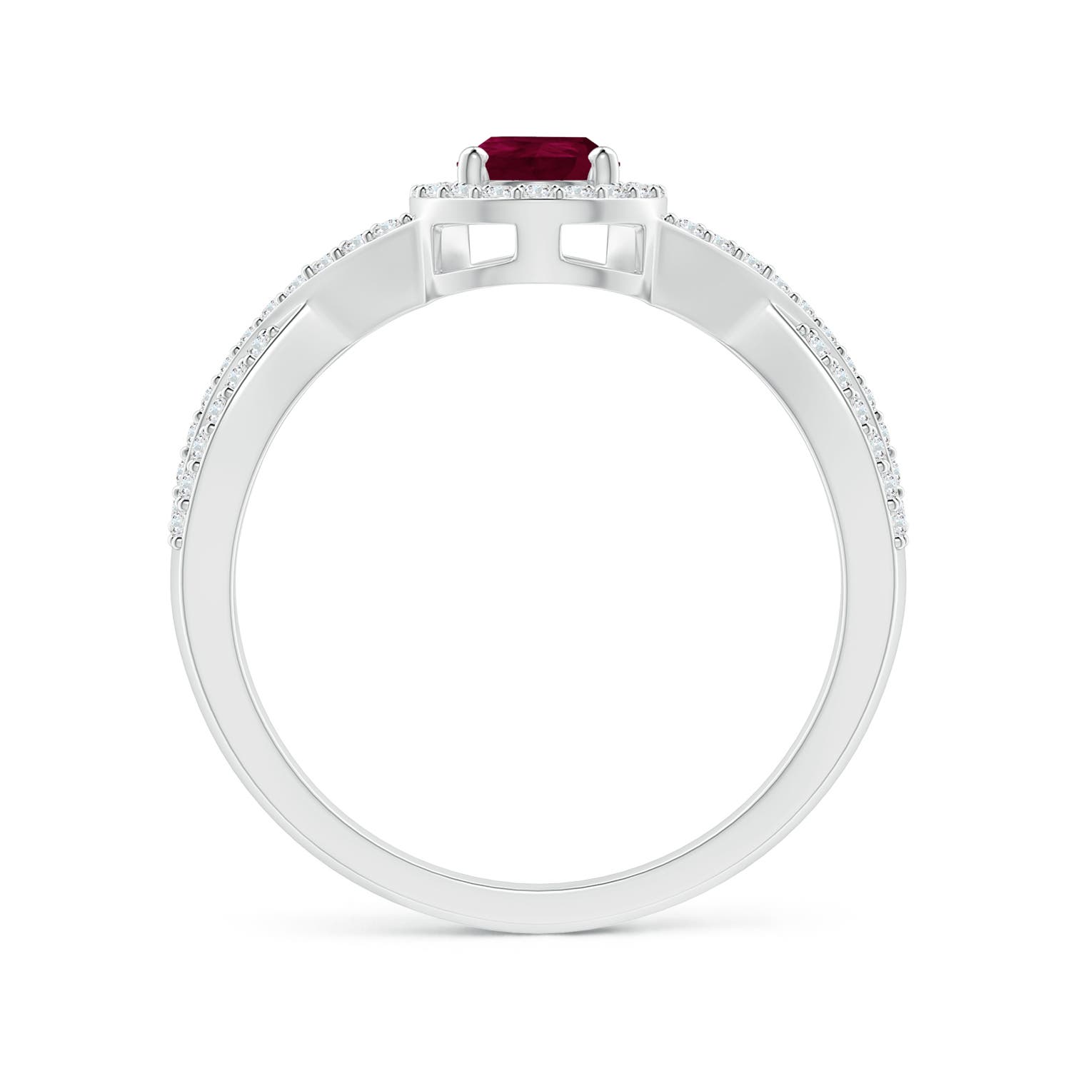 A - Ruby / 0.7 CT / 14 KT White Gold