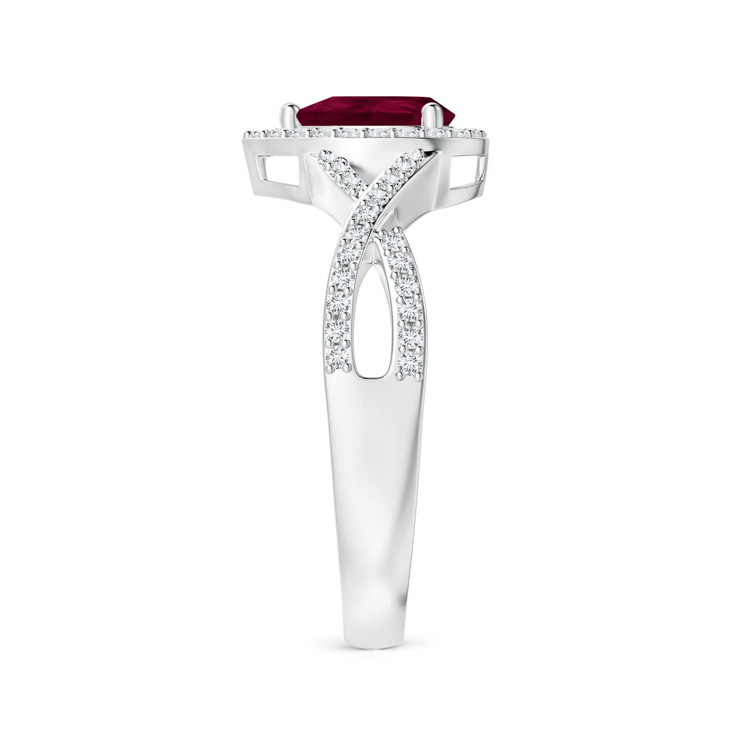 A - Ruby / 0.7 CT / 14 KT White Gold