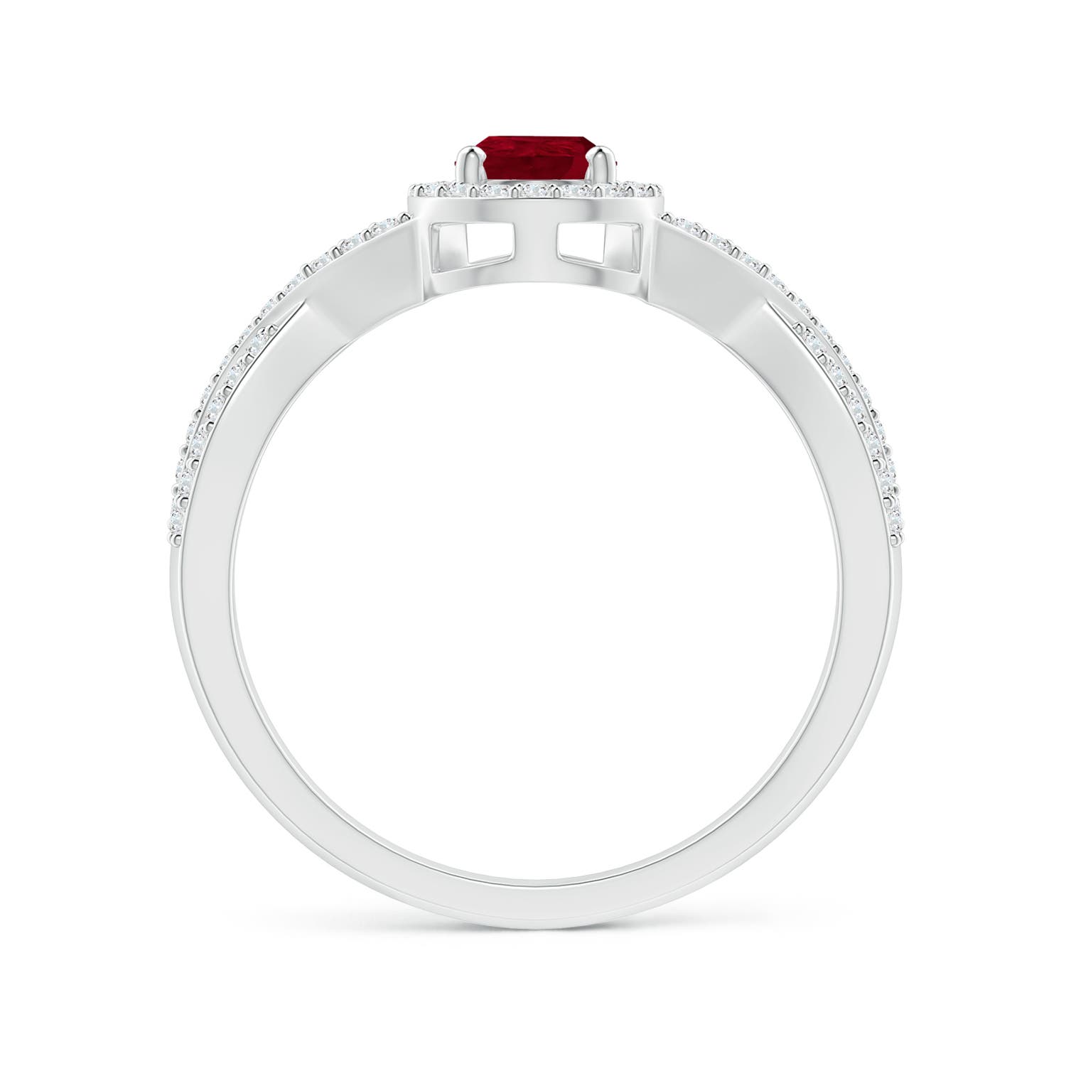 AA - Ruby / 0.7 CT / 14 KT White Gold