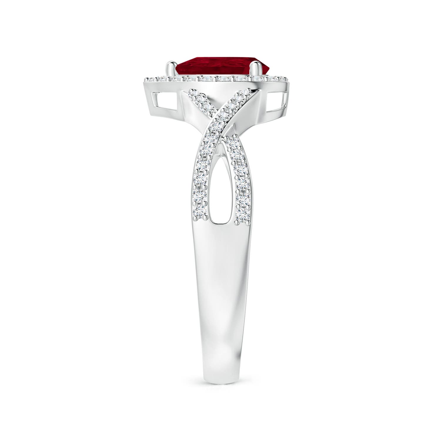 AA - Ruby / 0.7 CT / 14 KT White Gold