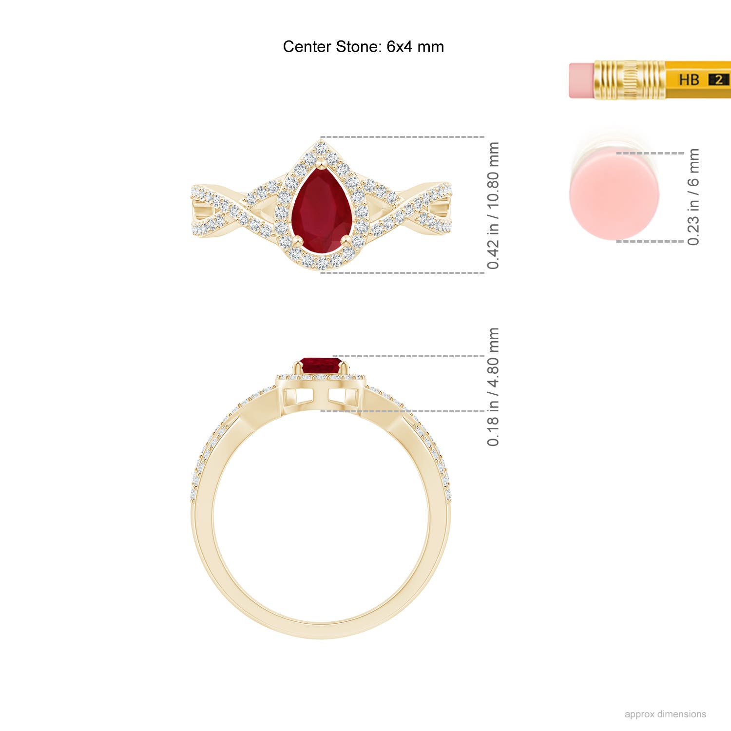 AA - Ruby / 0.7 CT / 14 KT Yellow Gold