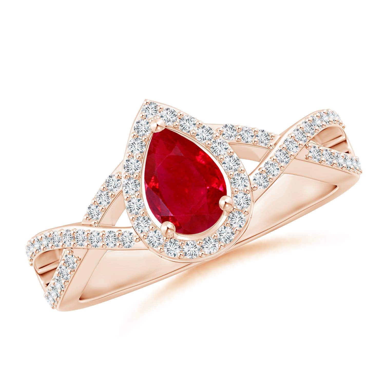 AAA - Ruby / 0.7 CT / 14 KT Rose Gold