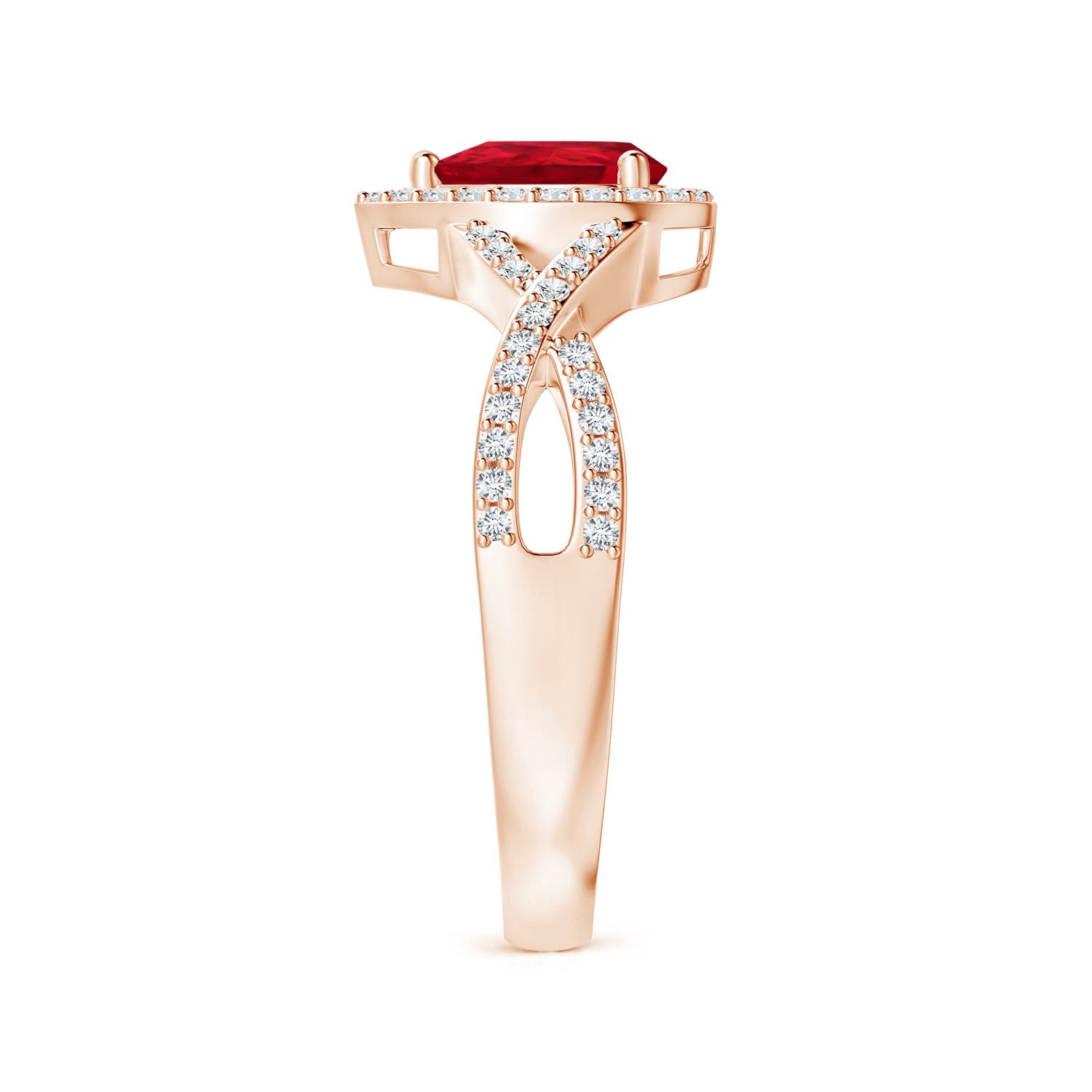 AAA - Ruby / 0.7 CT / 14 KT Rose Gold