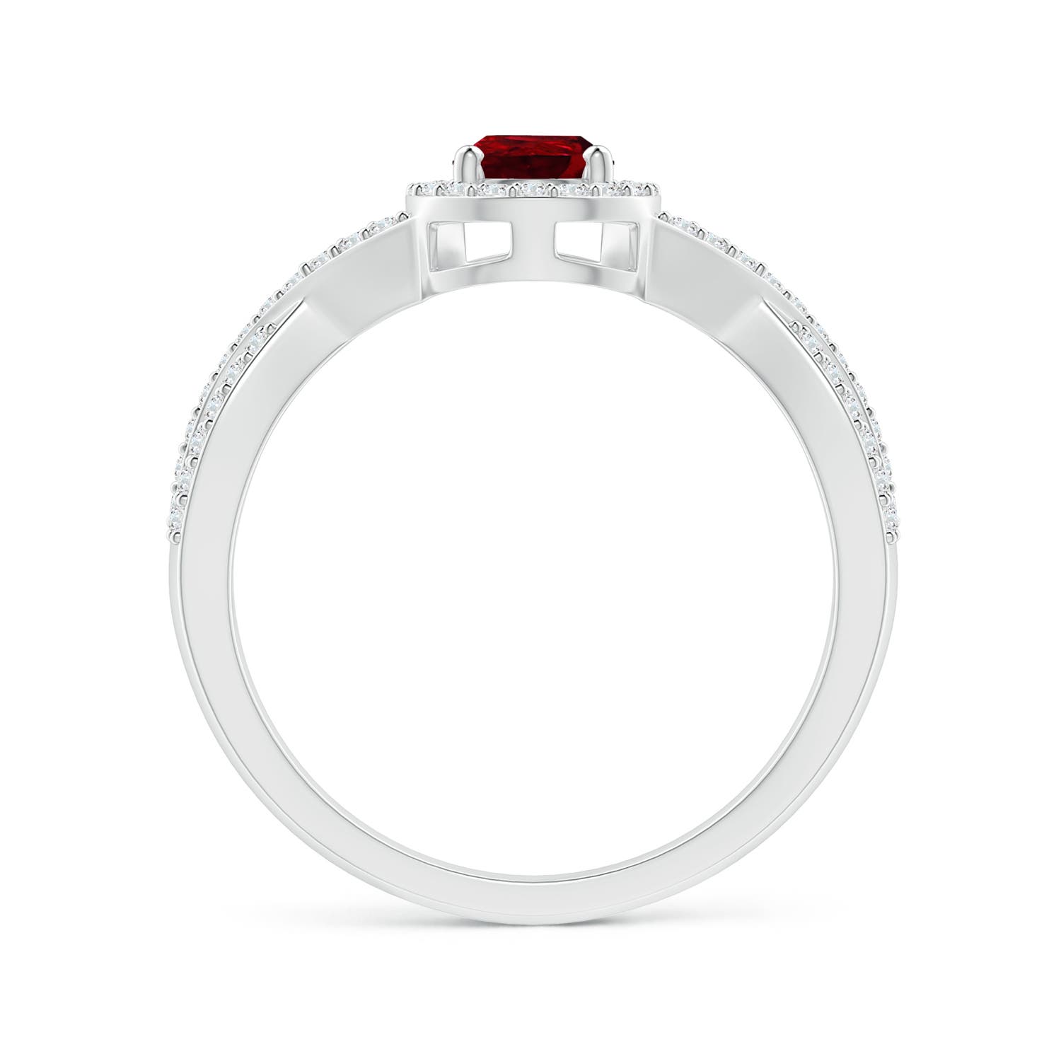 AAAA - Ruby / 0.7 CT / 14 KT White Gold