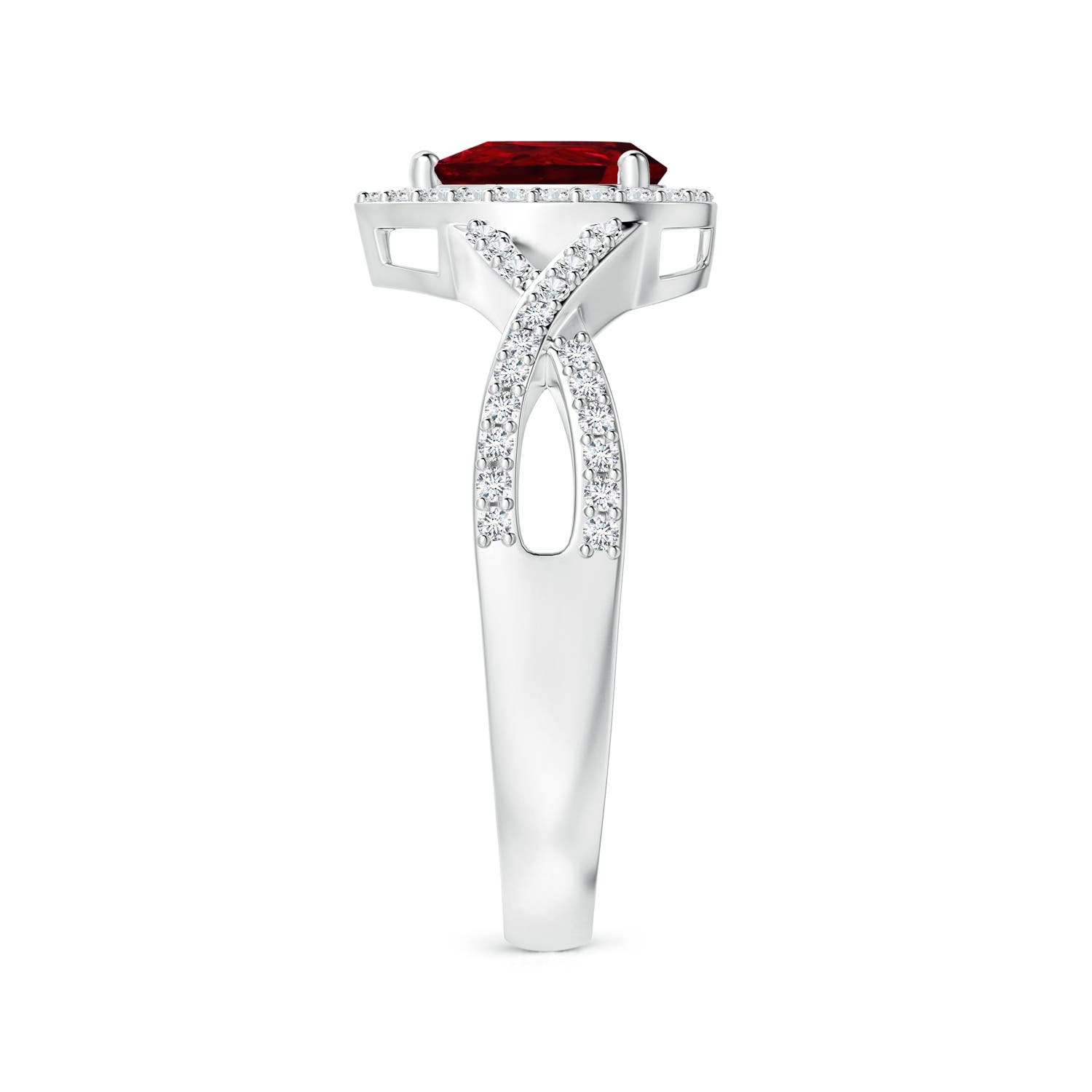 AAAA - Ruby / 0.7 CT / 14 KT White Gold