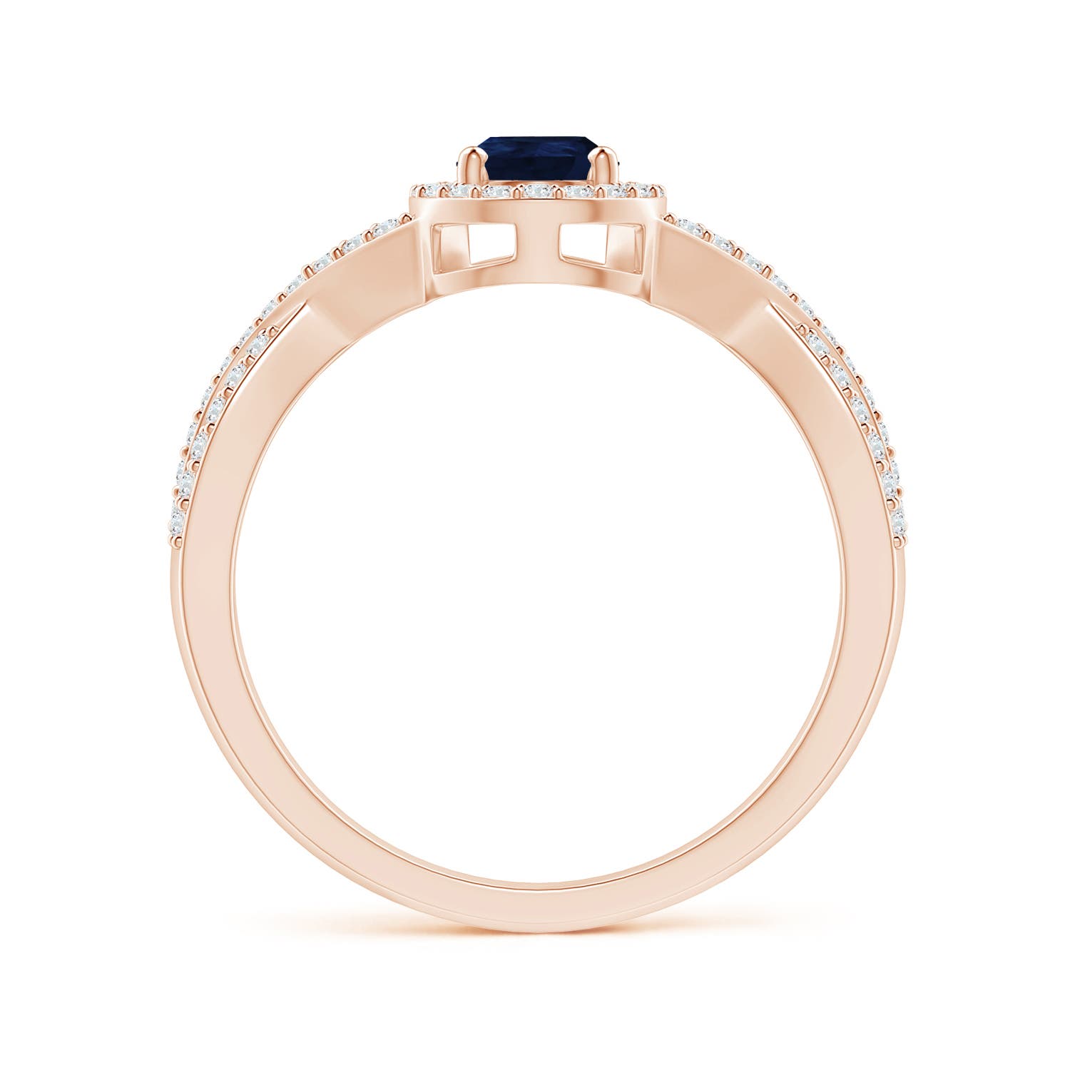 A - Blue Sapphire / 0.7 CT / 14 KT Rose Gold