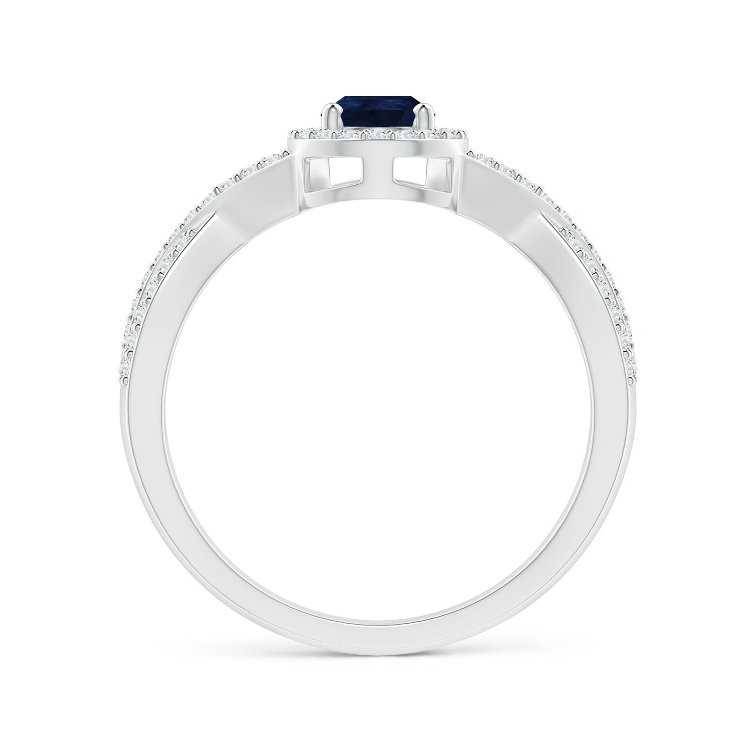 A - Blue Sapphire / 0.7 CT / 14 KT White Gold