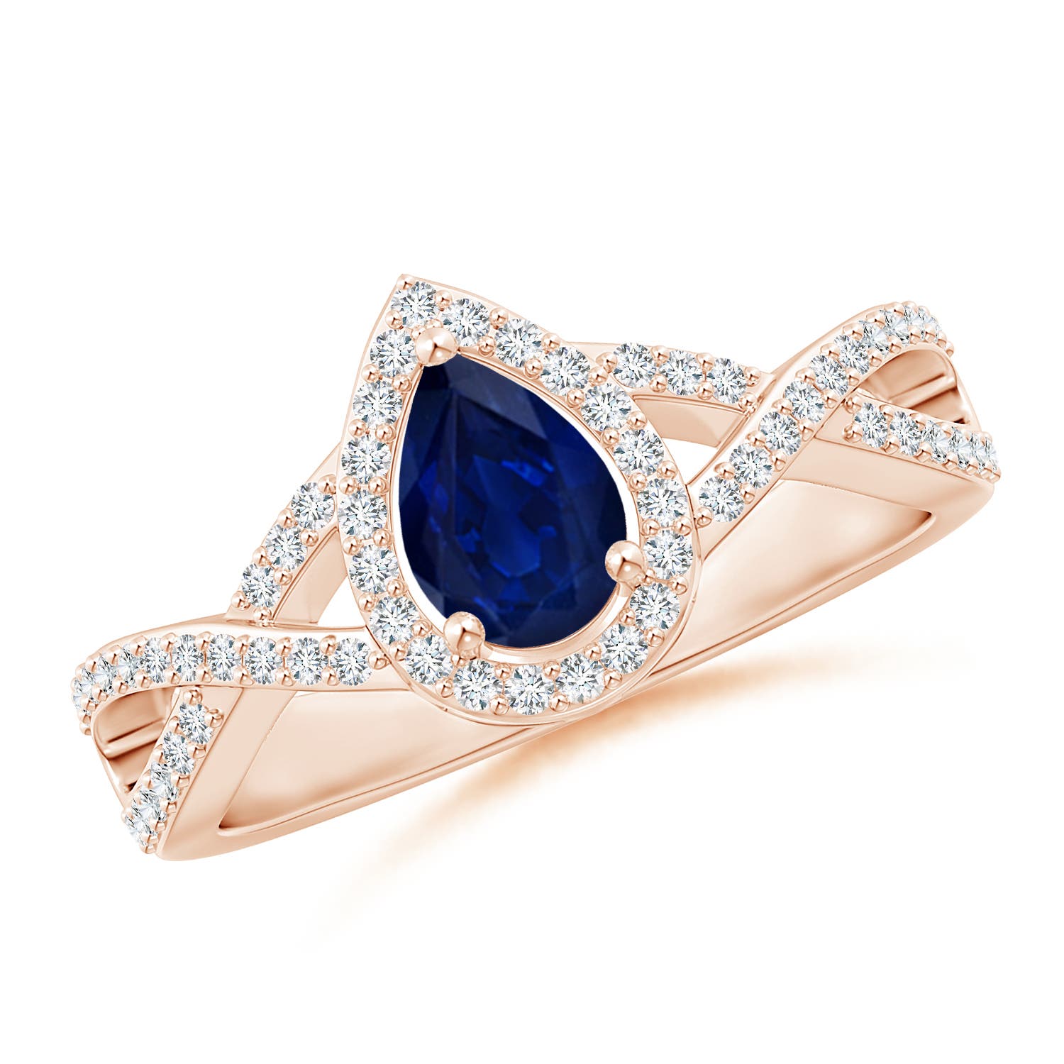 AA - Blue Sapphire / 0.7 CT / 14 KT Rose Gold