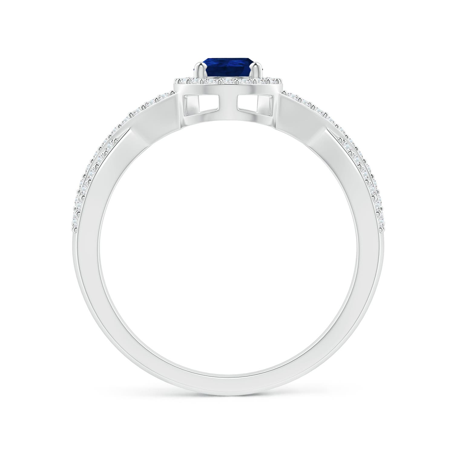 AA - Blue Sapphire / 0.7 CT / 14 KT White Gold