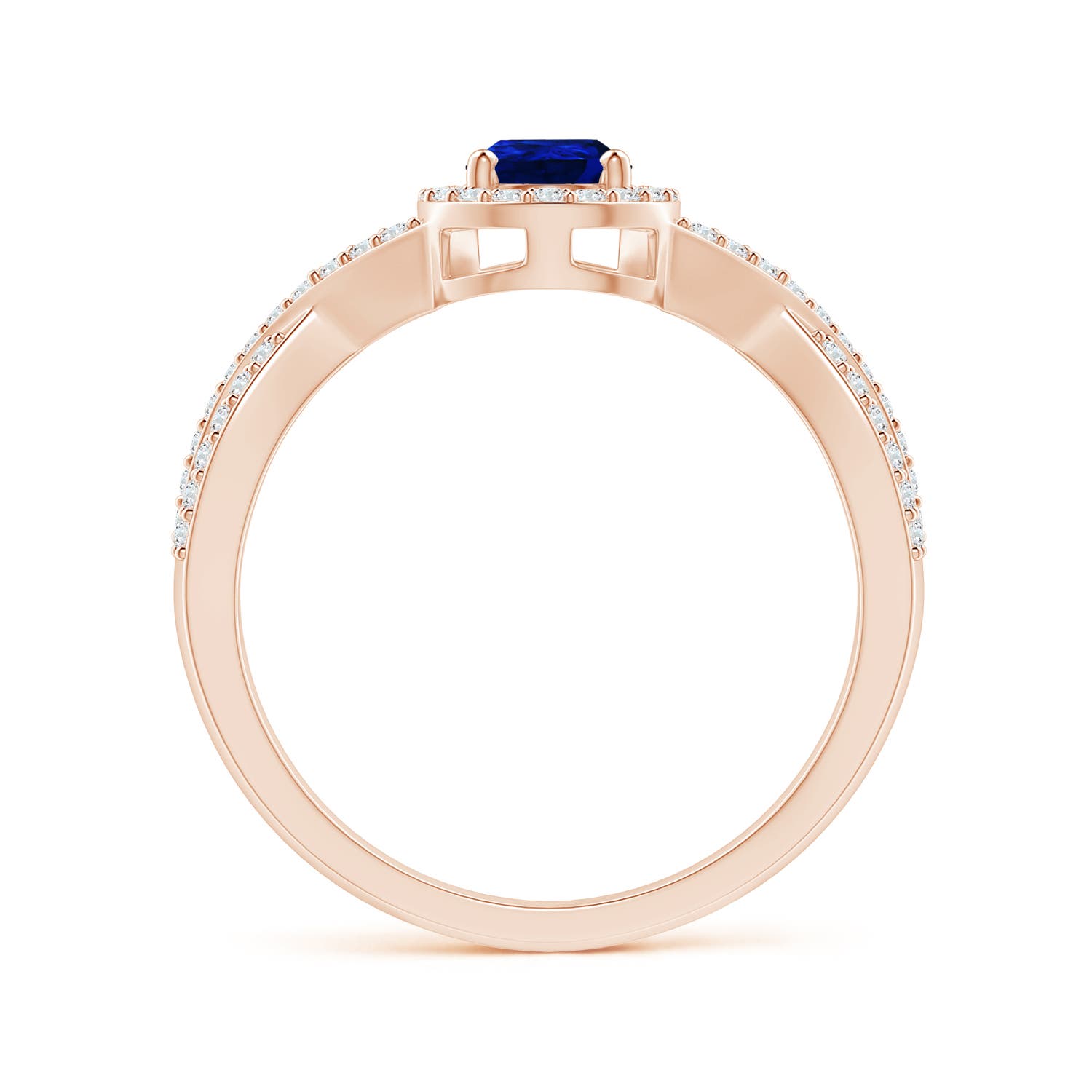 AAAA - Blue Sapphire / 0.7 CT / 14 KT Rose Gold