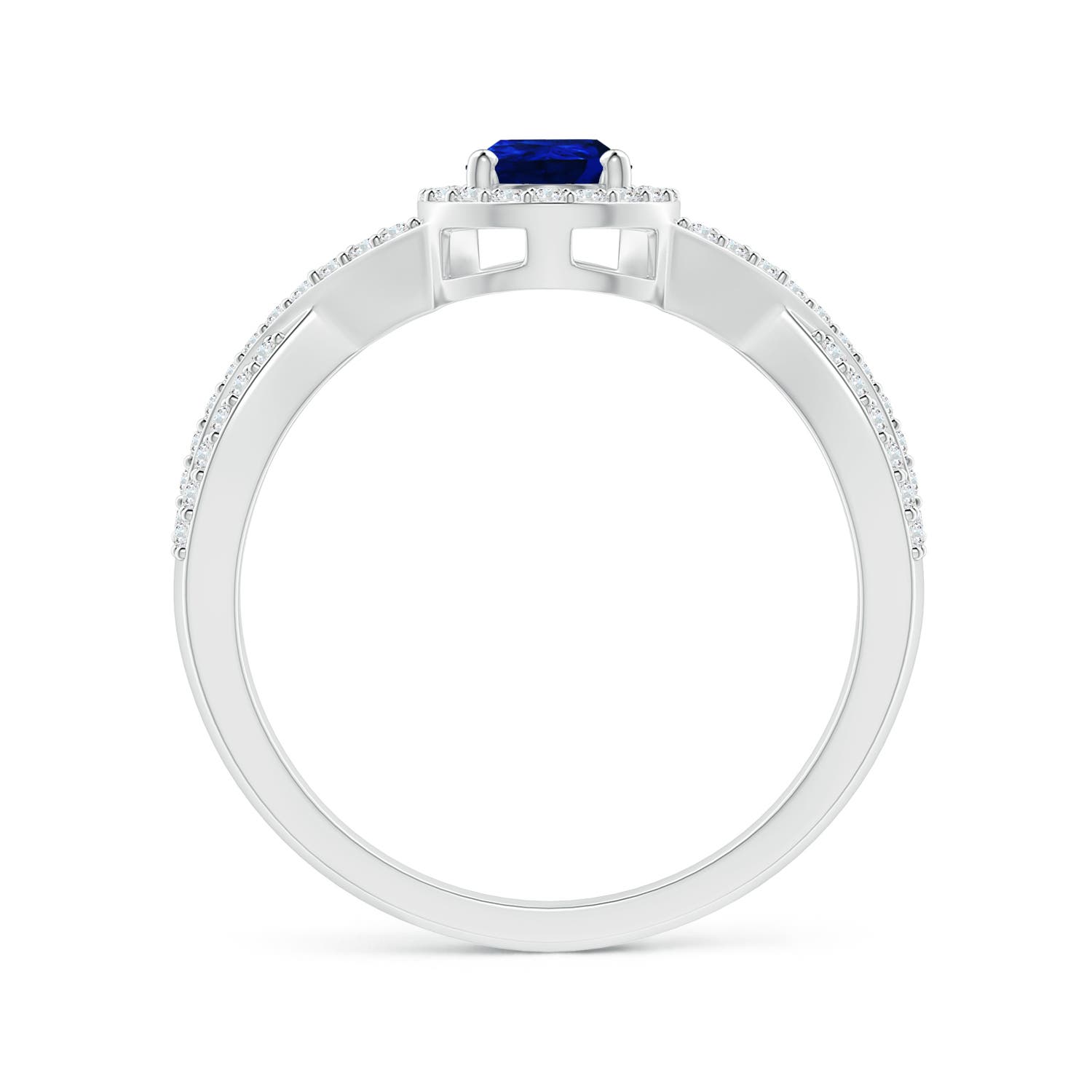 AAAA - Blue Sapphire / 0.7 CT / 14 KT White Gold