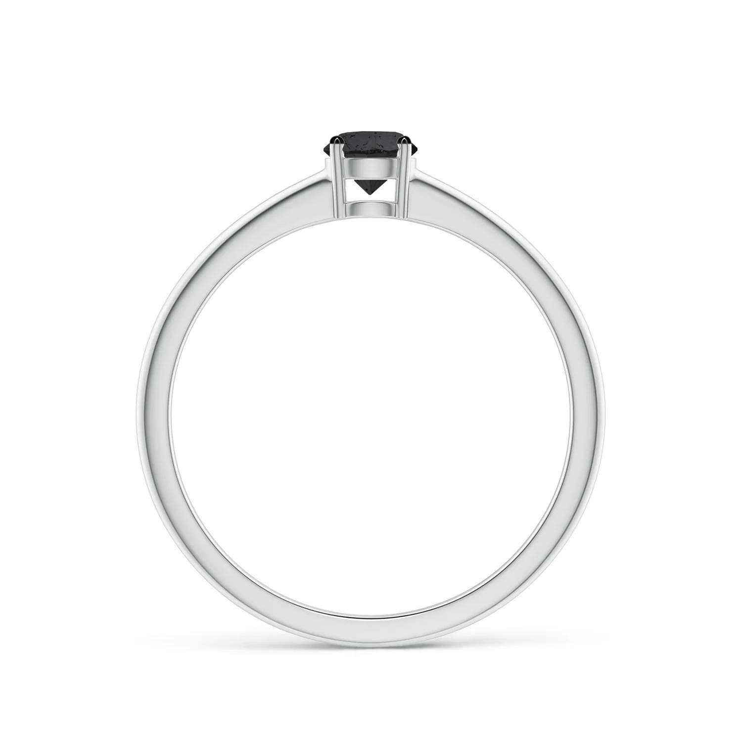 4mm A Round Black Diamond Solitaire Engagement Ring in P950 Platinum