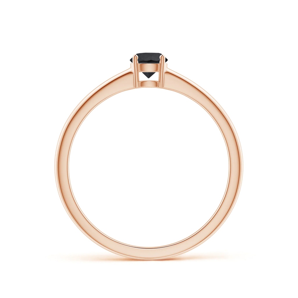 4mm AA Round Black Diamond Solitaire Engagement Ring in Rose Gold - side 199