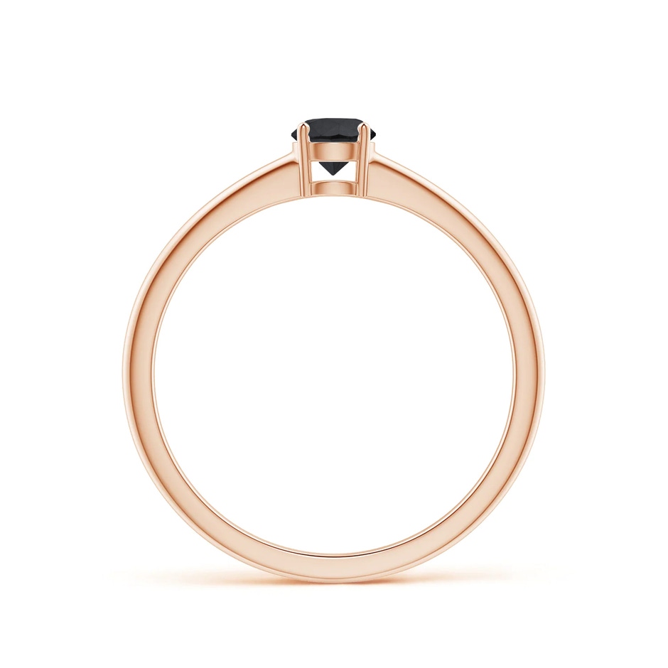 4mm AA Round Black Diamond Solitaire Engagement Ring in Rose Gold side 199