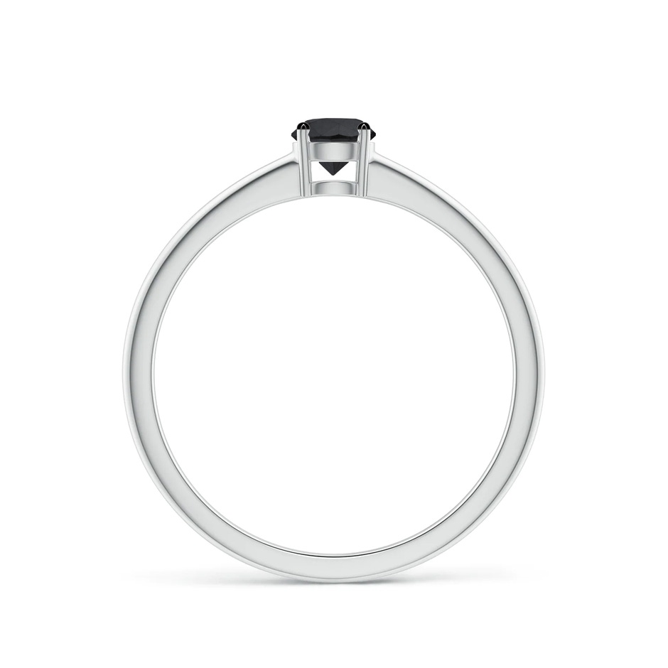 4mm AA Round Black Diamond Solitaire Engagement Ring in White Gold side 199