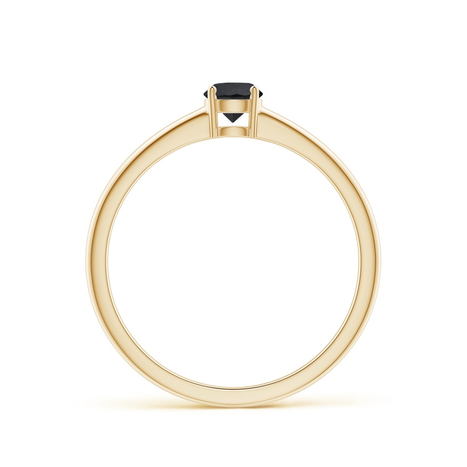 4mm AA Round Black Diamond Solitaire Engagement Ring in Yellow Gold side 199