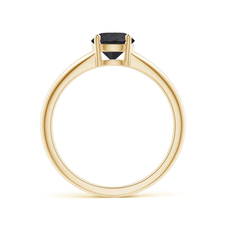 5.8mm A Round Black Diamond Solitaire Engagement Ring in Yellow Gold side 199